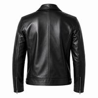 Zacht aanvoelende leren jas heren premium casual buitenkleding comfortabele constructie elegante leren jas fabrikant