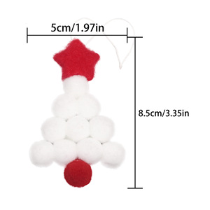 Faux Fur Pom Pom Small <b>Christmas</b> Tree Ornament <b>Red</b> <b>Green</b> Star Hanging Decorative Craft Indoor Holiday <b>Decoration</b> High Quality - Product Image 6