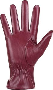 <b>Women</b>’s Genuine Leather <b>Gloves</b> Elegant Burgundy Leather <b>Gloves</b> for <b>Women</b> Fashion Winter <b>Driving</b> <b>Gloves</b> - Product Image 3