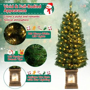 4 Feet Pre-Lit Potted Christmas <b>Tree</b> with Elegant <b>Lighting</b> - Product Image 4