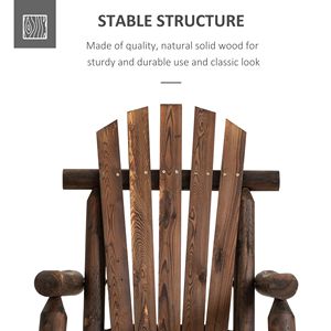 Sedia a dondolo Adirondack in legno con finitura carbonizzata per esterni rustici - Product Image 5