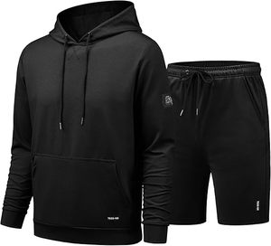 Survêtements pour hommes, ensembles de survêtements pour hommes, tenues en 2 pièces, sweat-shirt décontracté, short, ensemble de jogging, survêtement à capuche pour le sport - Product Image 1