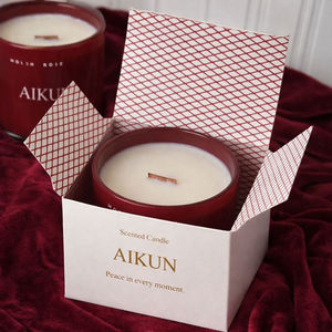 Vela Aromática AIKUN de Cera de Soya Natural con Flor de Cerezo y Almizcle en Frasco de Cerámica, Vela Perfumada Premium para B2B y Marca Privada - Product Image 1