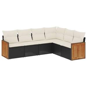 Conjunto de Sofá de Jardín de Ratán PE Negro y Acero con Recubrimiento en Polvo, 100% Poliéster - Muebles de Exterior Elegantes - Product Image 2