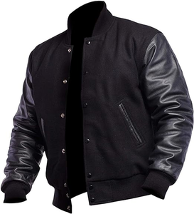 Custom High School Geometric Cartoon Patchwork <b>Waterproof</b> Bomber <b>Jacket</b> Unisex Mens Varsity Letterman College Baseball <b>Winter</b> - Product Image 1