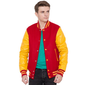 Men Premium Letterman Jacket High Quality Varsity Style Soft Comfortable <b>Covered</b> <b>Button</b> Rib Knit Trim Stand Casual Outerwear - Product Image 2