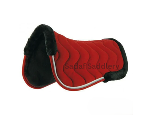 Almohadilla de Montar a Caballo Acolchada con Diseño de Ondas y Logotipo Personalizado, Forro de Piel Sintética Suave, Almohadilla de Silla de Montar Ecuestre con Absorción de Impactos - Product Image 1