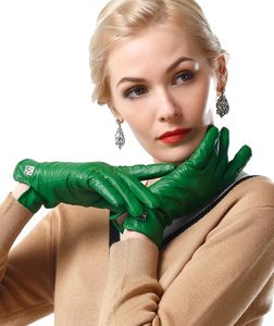 Leather <b>Gloves</b> <b>Women</b> Winter Full-Hand Touch Screen Warm <b>Driving</b> <b>Gloves</b> Lambskin Cashmere lined Red - Product Image 1