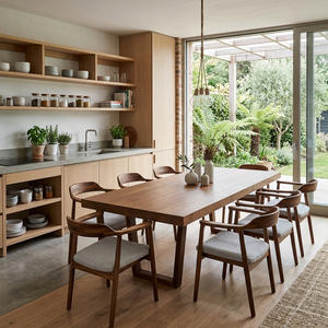Juego de Comedor de Lujo de Madera de Teca Sólida Premium de Diseño Escandinavo Moderno por Mesa Block - Product Image 2