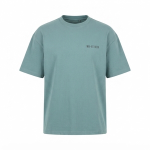 <b>Men's</b> Ice Blue Oversized T Shirt Crew <b>Neck</b> Short Sleeve Casual Streetwear Cotton <b>Tshirt</b> Relaxed Fit Top - Product Image 3
