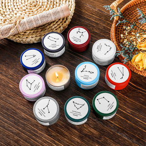 Série des 12 constellations, mini-bougies parfumées uniques en cire de soja naturelle de 1,4 oz dans une boîte en étain - Product Image 5