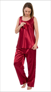 Conjunto de Lencería de Satén para Mujer, Elegante Pijama sin Mangas para Estar en Casa - Product Image 2