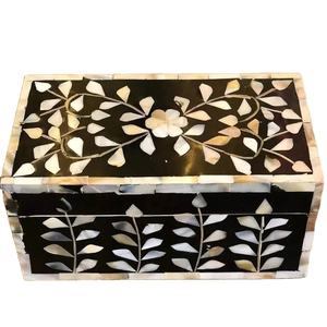 Indian Wooden <b>Box</b> Unique Decorative Mother of Pearl <b>Box</b> <b>Small</b> Incense Burner and <b>Small</b> <b>Box</b> Set Available in Many Colours - Product Image 1