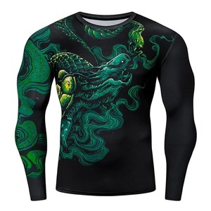 Wholesale Unisex Long Sleeve MMA Rash Guard <b>Custom</b> Logo Kick Boxing Maui Thai BJJ Spandex/Polyester <b>Compression</b> boxing <b>Shirt</b> - Product Image 5