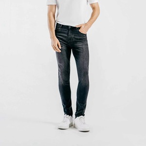 Jean en denim noir 100 % neuf de haute qualité pour homme, coupe super skinny, délavage foncé, extensible, coupe ajustée, moderne, taille S - Product Image 3