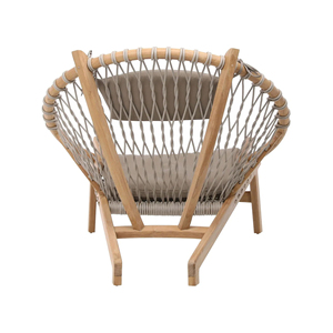 Silla de jardín de madera maciza de teca con cojín, muebles de exterior escandinavos, cómoda silla de salón con patas cónicas, duradera 1 - Product Image 3