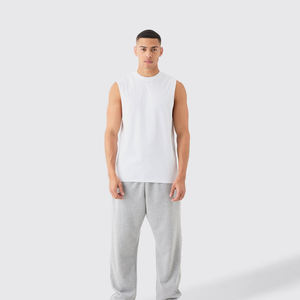 Camiseta Deportiva Ecológica para Hombre, Corte Ajustado, Spandex/Algodón, Chaleco de Gimnasio, Entrenamiento Físico, Running, Ejercicio al Aire Libre, OEM, Anti-UV - Product Image 4