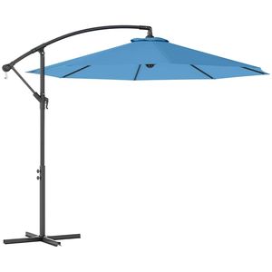 Sombrilla Azul para Terraza con Base para Uso en Exteriores y Patios, Sombrillas y Bases para Patio - Product Image 5