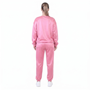 100% Polyester Fleece Printed Sweat Suit Women Crew Neck Printed Sweatshirts Jogger Pants <b>Set</b> Ladies 350gsm Polyester Tracksuits - Product Image 2