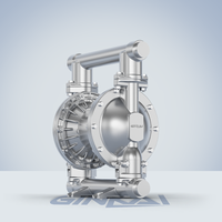 Pompe pneumatique à double diaphragme en acier inoxydable 304/316/316L pleine longueur GK 1-1/2\" 40 mm pour liquides huileux, essence, diesel, transfert de carburant