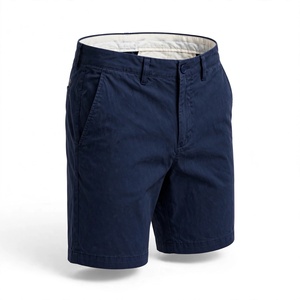 Pantalones Cortos Bermuda Azul Oscuro para Hombre, Cintura Media Elástica, Estilo Casual, Color Sólido, Tejido de Punto, Impermeables, Bolsillos de Poliéster/Algodón - Product Image 2