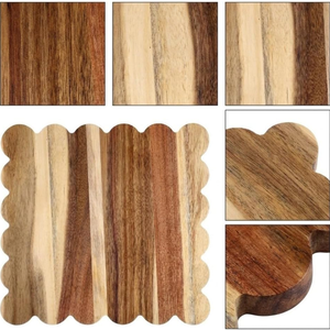 Plateau coulissant en acacia festonné pour machine à café, support coulissant pour cafetière sur comptoir de cuisine, fabriqué au Vietnam - Product Image 2