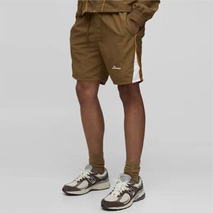 Pantalones Cortos Deportivos Rubabull Personalizados para Hombre, de Nailon Marrón, con Franja Lateral Bordada, para Atletismo, Running y Gimnasio, Venta al Por Mayor - Product Image 1