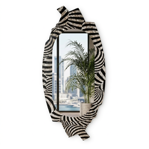 Wall <b>Mirror</b> Handmade Wholesale Custom OEM ODM Resin <b>Black</b> White Swirl Irregular Luxury Hanging <b>Mirror</b> DECORYUG - Product Image 1