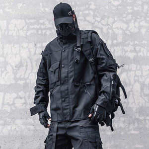 Chaqueta Táctica Impermeable para Hombre, Estilo Techwear, Cortavientos, Multibolsillos, Urbana, Cyberpunk, Funcional - Product Image 1