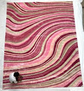 Alfombra Moderna Personalizable de Lana, Hecha a Mano, Abstracta, Lavable, con Bucle, para Sala de Estar o Dormitorio, Opciones de Tamaño y Color, para Ejercicio - Product Image 6