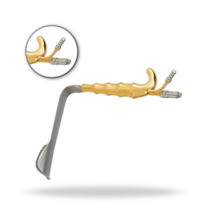 Epstein Abdominoplasty Retractor With Fiber <b>Optic</b> And Suction Tube Curved Blade Surgical <b>Instrument</b> - Product Image 1