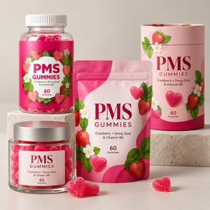 Gummies de soutien du cycle menstruel pour femmes, marque privée OEM, avec vitamines B, 60 unités, complément alimentaire, formule personnalisée, logo personnalisé - Product Image 5
