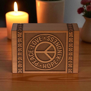 Handmade Rosewood Cremation Urn: Engraved Floral Memorial Keepsake Memorial Keepsake by AYAANS - Product Image 2