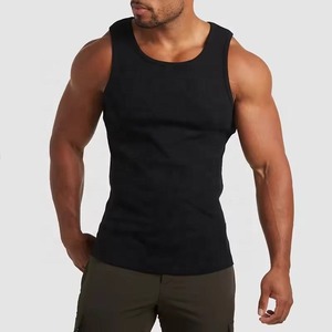 Wholesale Cotton Black White Tank Top Sleeveless Fitness Sportswear Custom Logo <b>Men</b> <b>Singlet</b> Tank Tops <b>Men</b> Tank Top <b>For</b> Sale - Product Image 2