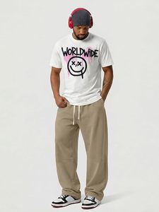 Pantalon large personnalisé, style streetwear décontracté, coupe ample de luxe, plissé, unisexe, pantalon de mode oversize à jambe large - Product Image 1
