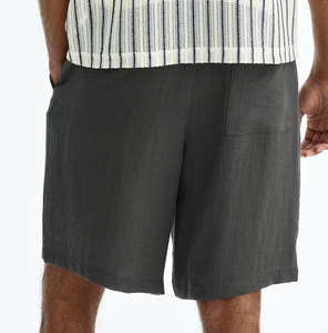 Pantalones Cortos Bermuda de Algodón para Hombre, Talla Grande, Color Sólido, Cintura Elástica, Estilo Casual con Bolsillos, Talle Medio, Tejido - Product Image 4