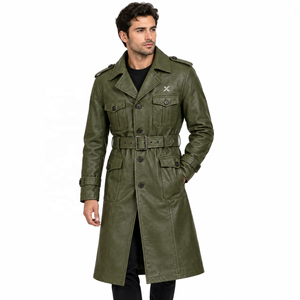 Abrigo Táctico de Cuero Genuino para Hombre |   Negro oliva tostado |   Fabricante OEM ODM |   Diseño de Calidad Premium |   Ropa de Cuero | - Product Image 6