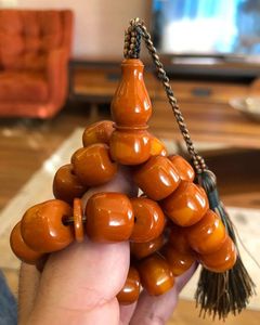 Tasbih en résine polie de haute qualité, perles de prière musulmanes, 33 perles, motif boule, fait main, Misbaha islamique, pompon, logo personnalisé - Product Image 5
