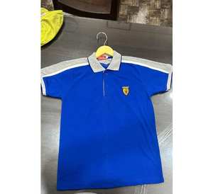 Camiseta Azul OEM ODM Unisex de Poliéster para Uniformes Escolares, Ropa Casual para Niños de Primaria y Secundaria - Product Image 1