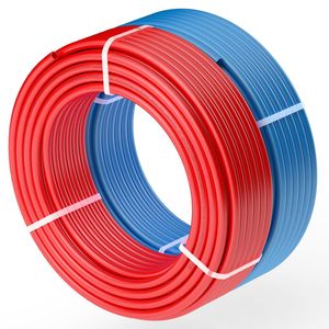 Kit Tubi PEX-B da 1/2 Pollice, 200 Piedi, Blu e Rosso (2 Rotoli da 100 Piedi), per Impianti Idraulici Portatili e Sistemi HVAC - Product Image 1