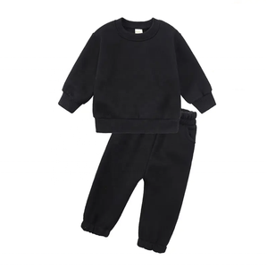 Conjuntos de ropa de punto sólido de algodón 100% al por mayor para niños, ropa informal de invierno para niños con servicio OEM - Product Image 1