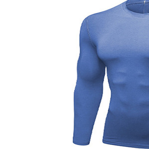 Custom <b>Men</b> Compression Shirts Knitted Short Sleeves Moisture Wicking <b>Stretch</b> Fitness Workout Sports Wear OEM - Product Image 3