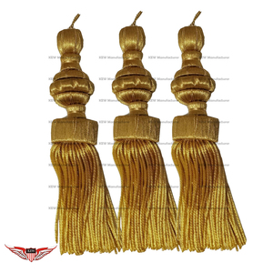 French Gold Bullion Curtain <b>Tiebacks</b> French Passementerie Gold Metallic tassel bullion wire - Product Image 3