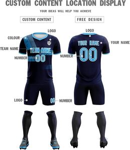 TOFEN SPORTS Conjunto de Camiseta de Fútbol Personalizable con Estampado por Transferencia de Calor, Cuello en V, Manga Corta, Diseño Sólido, Tela de Poliéster/Nailon para Hombre - Product Image 2