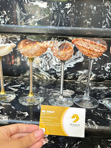 Copas de Vino de Cristal Hechas a Mano 99 Gold Data, Diseño Costero, Capacidad de 20-100 ml, para Bodas, Damas de Honor, Despedidas de Soltero 2026 - Product Image 3