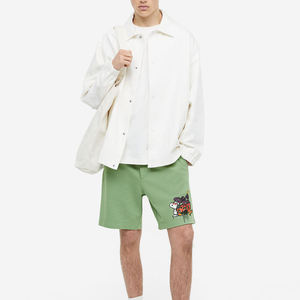 Shorts de sport décontractés pour hommes en tissu peigné, respirants, séchage rapide, grandes tailles, avec logo personnalisé et cordon de serrage - Product Image 2