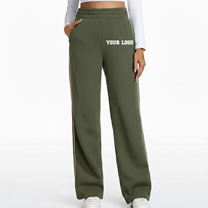 Pantalones deportivos de alta calidad para mujer, informales, con cintura elástica, holgados, de corte regular, pierna recta, transpirables, estilo streetwear. - Product Image 1