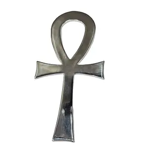 925 Sterling Zilveren Uitstekende Kwaliteit Handgemaakte Ontwerper Glad Gepolijst Egyptische Ankh Traanvormige Hoepel Met Een Kruis