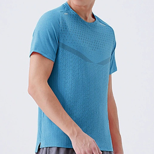 Camiseta Informal Sólida para Hombre, Poliéster/Algodón, Logotipo Frontal Personalizado, Impresión Personalizada, Manga Corta, Secado Rápido, Transpirable, para Gimnasio y Deportes - Product Image 3