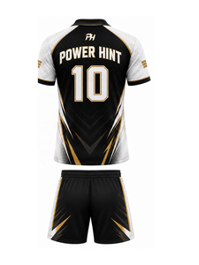 Maillots de football respirants et anti-transpiration à séchage rapide 100 % polyester pour adultes – Ensemble uniforme de compétition personnalisable avec nom d'équipe - Product Image 2